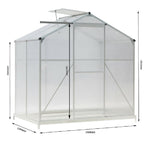 4ft × 6ft Greenhouse Polycarbonate Aluminium Greenhouse with Window, Sliding Door, and Foundation - Greenhouse - British D'sire