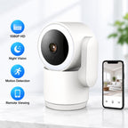 4MP WiFi Security Camera Indoor, Smart Pan Tilt Surveillance Monitor with Infrared Night Vision(White) - British D'sire