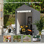 4x6FT Galvanized Tube Storage Shed - Garden Storage Shed - British D'sire