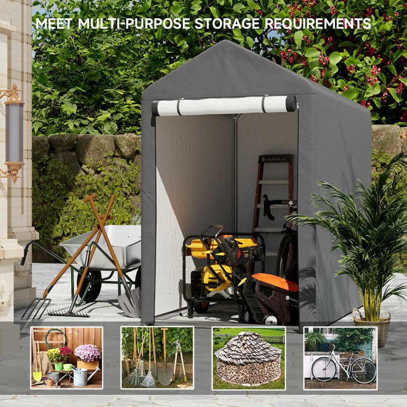 4x6FT Galvanized Tube Storage Shed - Garden Storage Shed - British D'sire