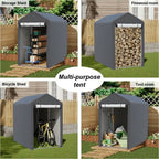 4x6FT Galvanized Tube Storage Shed - Garden Storage Shed - British D'sire