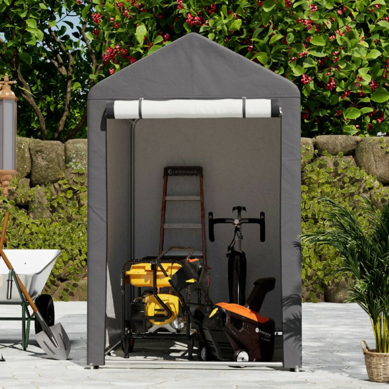 4x6FT Galvanized Tube Storage Shed Secondary image