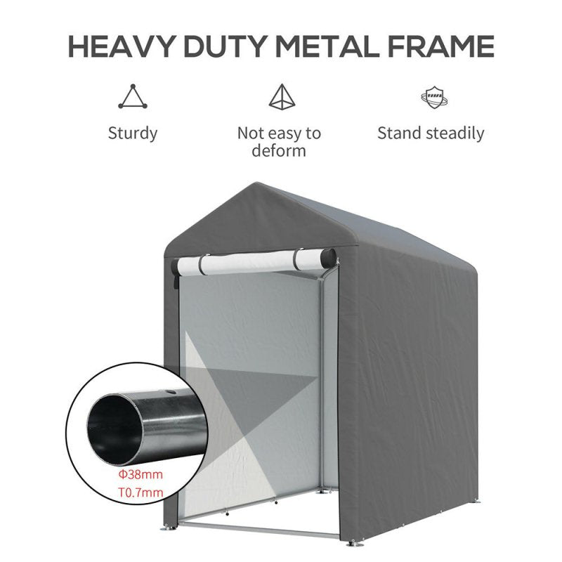 4x6FT Galvanized Tube Storage Shed - Garden Storage Shed - British D'sire