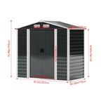 4X7FT Outdoor Metal Garden Storage Shed - Garden Shed - British D'sire