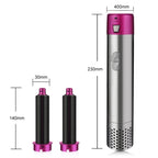 5 In 1 Hot Air Comb Automatic Curling Iron Square Model Hair Styling Comb Curling And Straightening, Plug: UK Plug - British D'sire