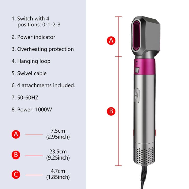5 In 1 Hot Air Comb Automatic Curling Iron Square Model Hair Styling Comb Curling And Straightening, Plug: UK Plug - British D'sire