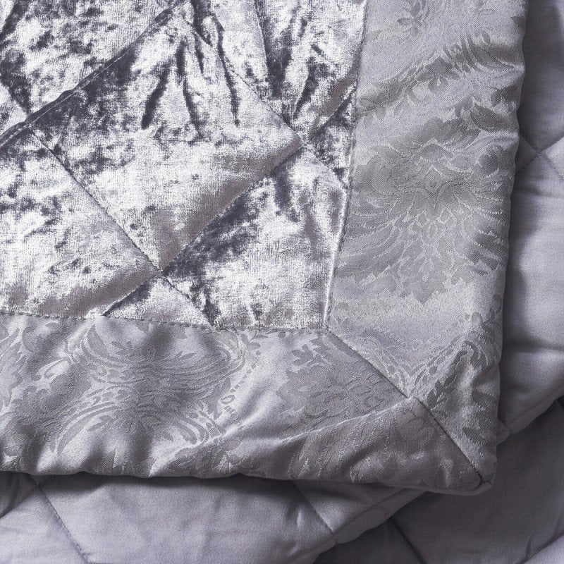 5 Pieces Luxury Crushed velvet Bedspread Quilted Comforter Bedding Set & Cushion - Home, Furniture & DIY:Bedding:Decorative Quilts & Bedspreads - British D'sire