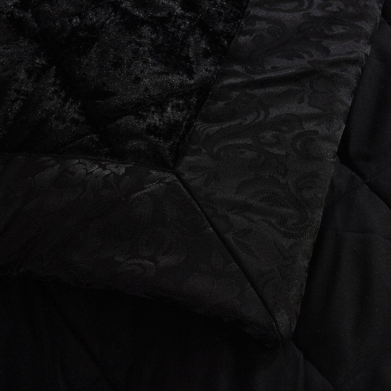 5 Pieces Luxury Crushed velvet Bedspread Quilted Comforter Bedding Set & Cushion - Home, Furniture & DIY:Bedding:Decorative Quilts & Bedspreads - British D'sire