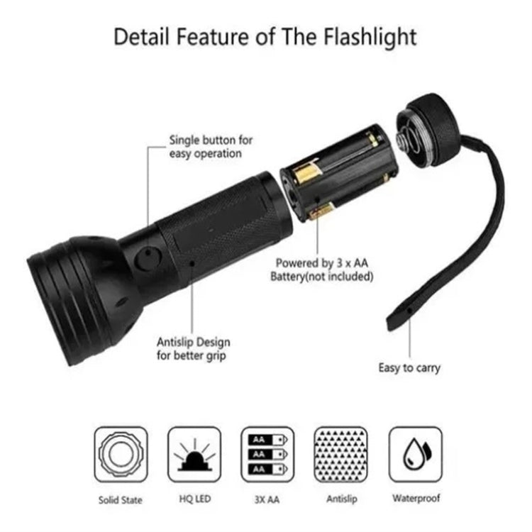 51 LEDs 395nm UV LED Flashlight, Support Detect Pet Urine - British D'sire