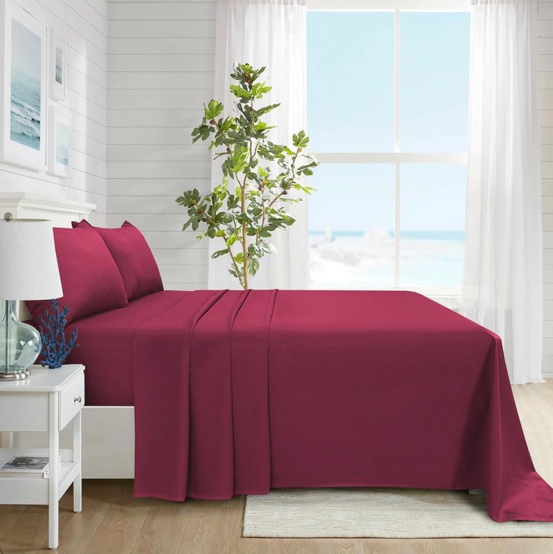 Luxury Polycotton Dyed Plain Flat Sheet Single Double King