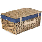 51cm Antique Wash Wicker Picnic Basket with Cotton Lining - Empty Picnic Baskets - British D'sire