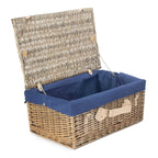 51cm Antique Wash Wicker Picnic Basket with Cotton Lining - Empty Picnic Baskets - British D'sire