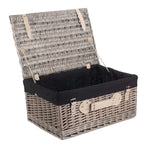 51cm Antique Wash Wicker Picnic Basket with Cotton Lining - Empty Picnic Baskets - British D'sire