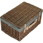 51cm Antique Wash Wicker Picnic Basket with Cotton Lining - Empty Picnic Baskets - British D'sire