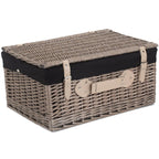 51cm Antique Wash Wicker Picnic Basket with Cotton Lining - Empty Picnic Baskets - British D'sire