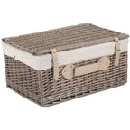 51cm Antique Wash Wicker Picnic Basket with Cotton Lining - Empty Picnic Baskets - British D'sire