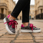 Skate Denim leopard gold cowhide sneaker - Chanii B