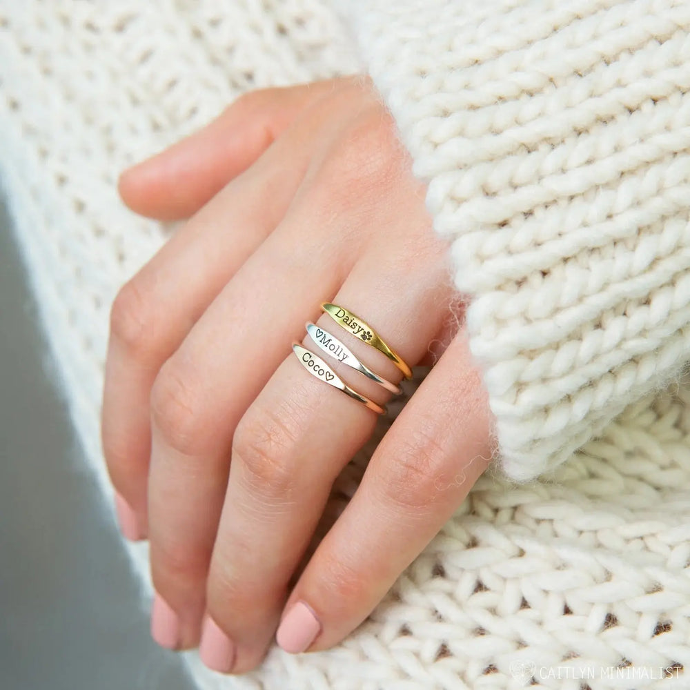 Tiny Name Ring - Minimalist Ring Maiden-Art
