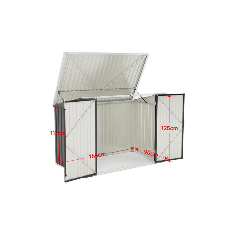 5.5 x 3.5 ft Metal Garden Shed Bin Store Bike Storage with Double Door - Storage Shed - British D'sire