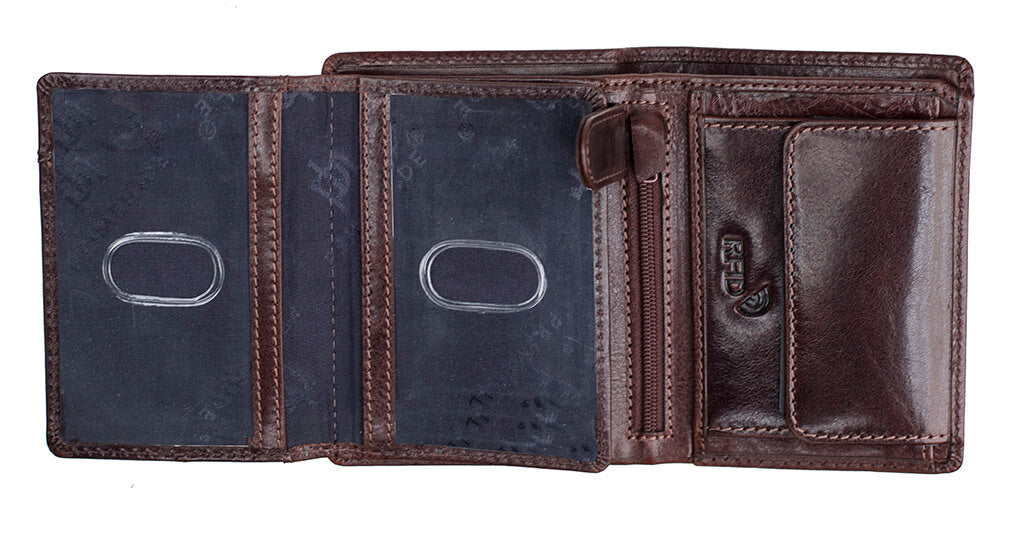Cruz RFID Vertical Trifold Leather Wallet - 5604