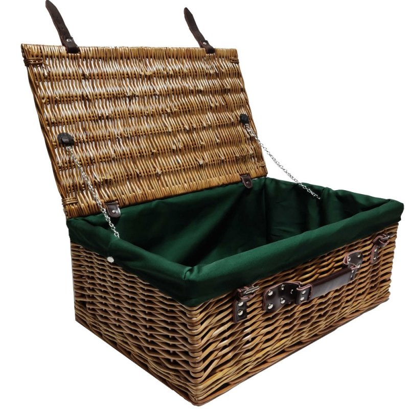 56cm Double Steamed Picnic Wicker Basket - Empty Picnic Baskets - British D'sire Main image