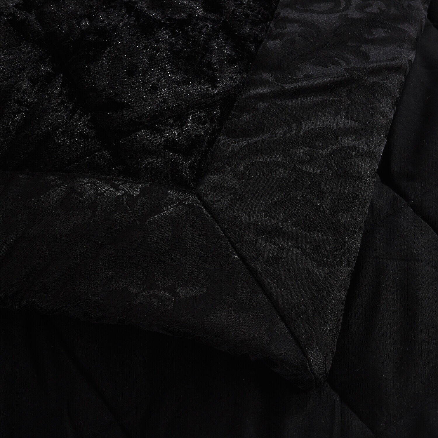 5 Pieces Luxury Crushed velvet Bedspread Quilted Comforter Bedding Set & Cushion