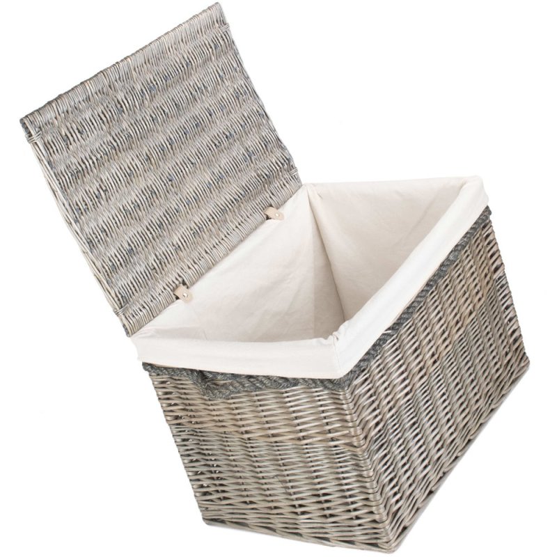 58cm Antique Wash Wicker Storage Basket - Storage Baskets - British D'sire