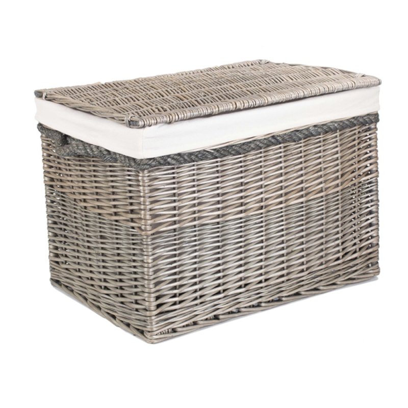 58cm Antique Wash Wicker Storage Basket - Storage Baskets - British D'sire