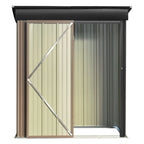 5ft x3ft Brown Metal Garden Shed Garden Storage Tool Shed with Lockable Door - Garden Shed - British D'sire