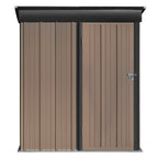 5ft x3ft Brown Metal Garden Shed Garden Storage Tool Shed with Lockable Door - Garden Shed - British D'sire