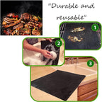 5pcs Oven Liners BBQ Mats for Gas Grill Reusable Oven Liners for Bottom of Oven Oven Mats for Bottom of Oven Oven Liners for Bottom of Fan Assisted Ovens Washable(Black) - British D'sire