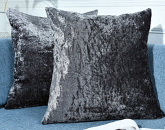 Twin Pack Crushed Velvet Fashion Plain Cushion Covers 8 Colours Pack of 2 Covers