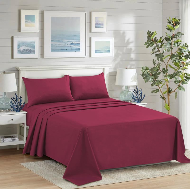 Luxury Polycotton Dyed Plain Flat Sheet Single Double King