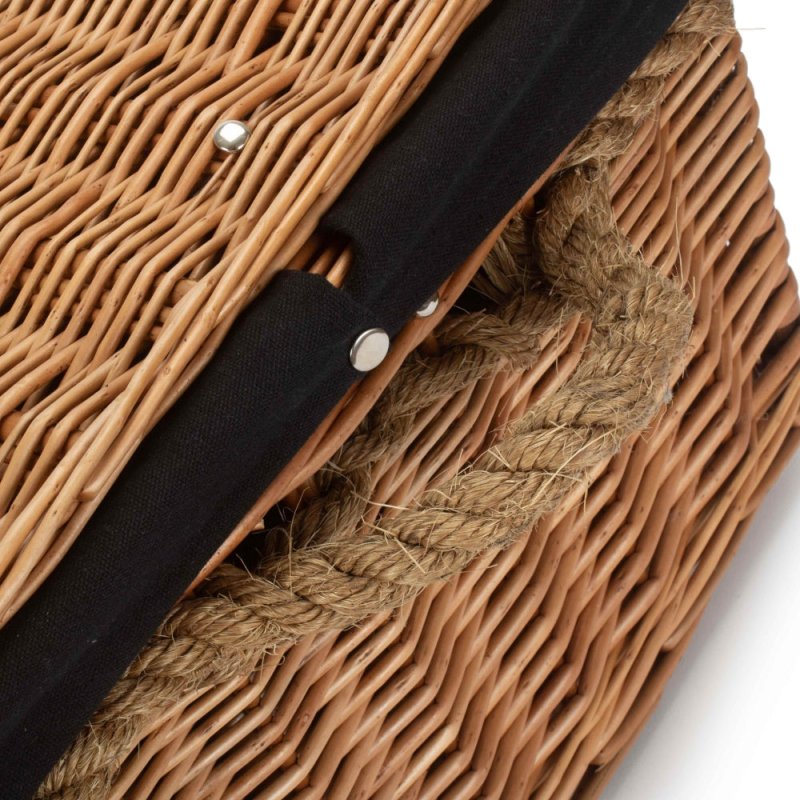 61cm Double Steamed Rope Handled Trunk with White Lining - Empty Picnic Baskets - British D'sire