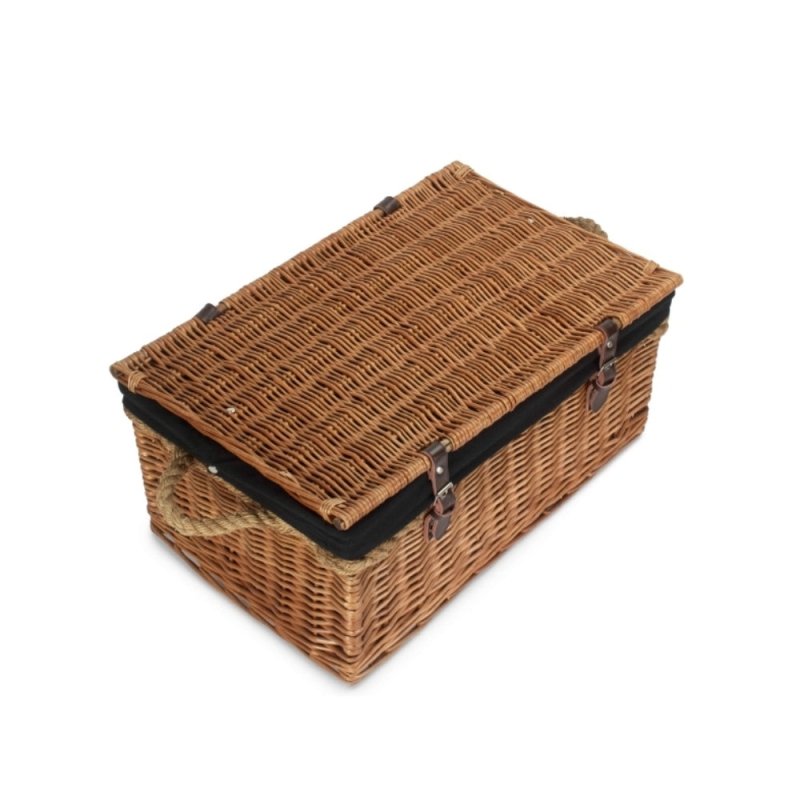 61cm Double Steamed Rope Handled Trunk with White Lining - Empty Picnic Baskets - British D'sire