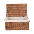 61cm Double Steamed Rope Handled Trunk with White Lining - Empty Picnic Baskets - British D'sire