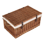61cm Double Steamed Rope Handled Trunk with White Lining - Empty Picnic Baskets - British D'sire