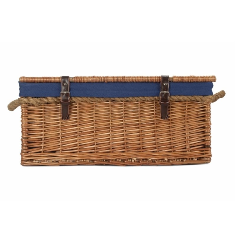 61cm Double Steamed Rope Handled Trunk with White Lining - Empty Picnic Baskets - British D'sire