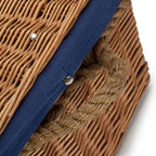61cm Double Steamed Rope Handled Trunk with White Lining - Empty Picnic Baskets - British D'sire