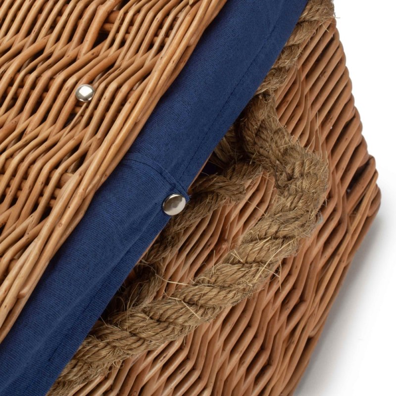 61cm Double Steamed Rope Handled Trunk with White Lining - Empty Picnic Baskets - British D'sire