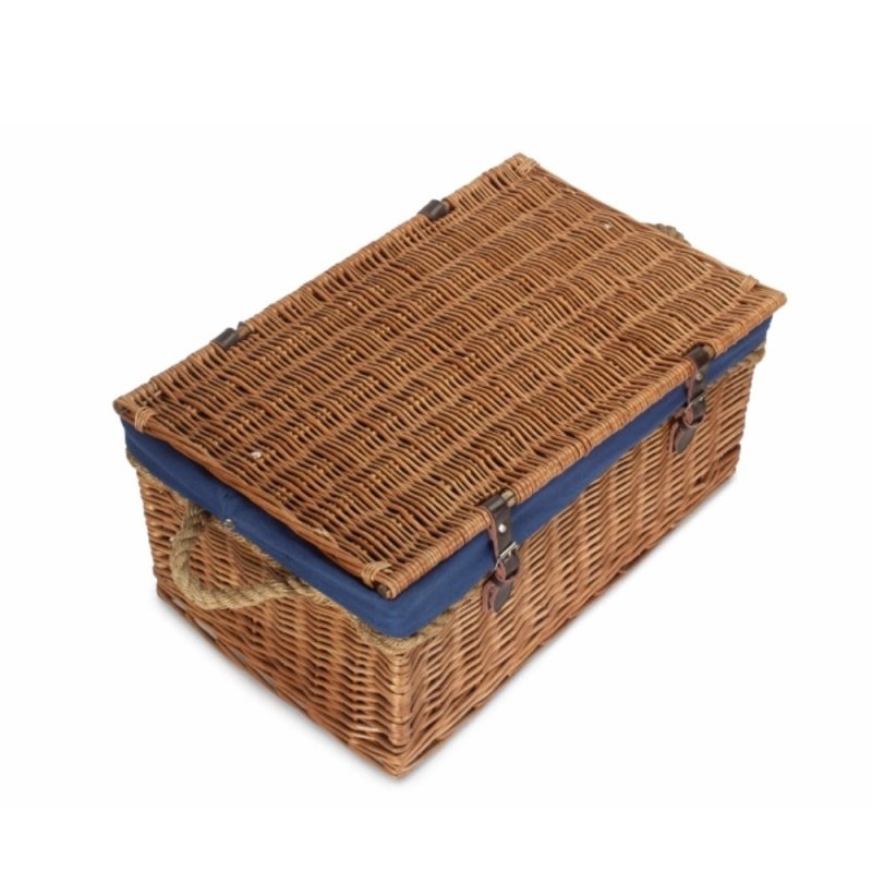 61cm Double Steamed Rope Handled Trunk with White Lining - Empty Picnic Baskets - British D'sire