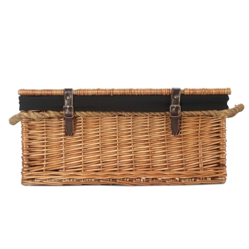 61cm Double Steamed Rope Handled Trunk with White Lining - Empty Picnic Baskets - British D'sire