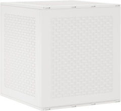 vidaXL Garden Storage Box - Compact Outdoor White 55x53x57 cm - PP Weather-Resistant Cubic Box for Patio, Balcony, or Garden Tools and Cushions