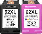 62XL Ink Cartridges Replacement for HP62 HP 62XL HP 62 Ink Cartridges Twin Pack for HP Envy 5540 5640 5546 5544 7640 5644 5541 5646 5542 OfficeJet 250 200 5740 5742 (1 Black, 1 Tri - colour) - Cartridges Replacement - British D'sire