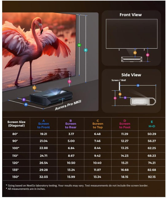 Sassia Aurora Pro MKII 4K Tri-Colour Laser UST Projector, 30000:1 Contrast, Dolby Vision & Atmos, HDR10+, 3D, Low-Latency Gaming, Ultra Short Throw Home Cinema Main image