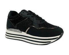 Women's Chunky Sole Casual Lace Up Trainers
