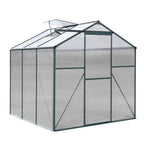 6ft × 6ft Greenhouse Polycarbonate Aluminium Greenhouse with Window and Sliding Door - Garden Shed - British D'sire