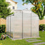 6ft × 6ft Greenhouse Polycarbonate Aluminium Greenhouse with Window and Sliding Door - Greenhouse - British D'sire