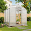 6ft × 6ft Greenhouse Polycarbonate Aluminium Greenhouse with Window, Sliding Door, and Foundation - Greenhouse - British D'sire