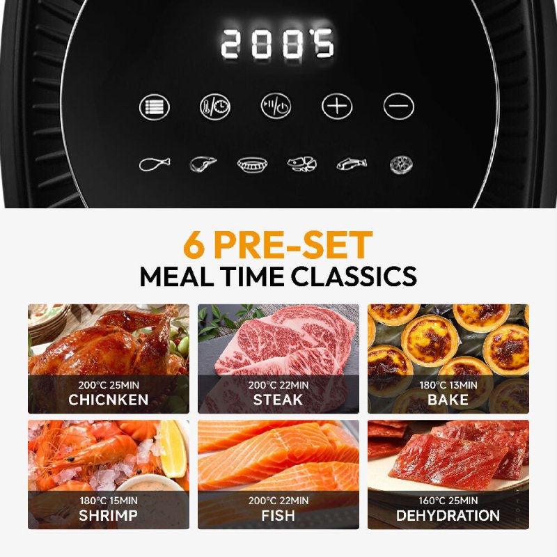 6L Air Fryer Cooker with Smart Touch Display - Air Fryer - British D'sire